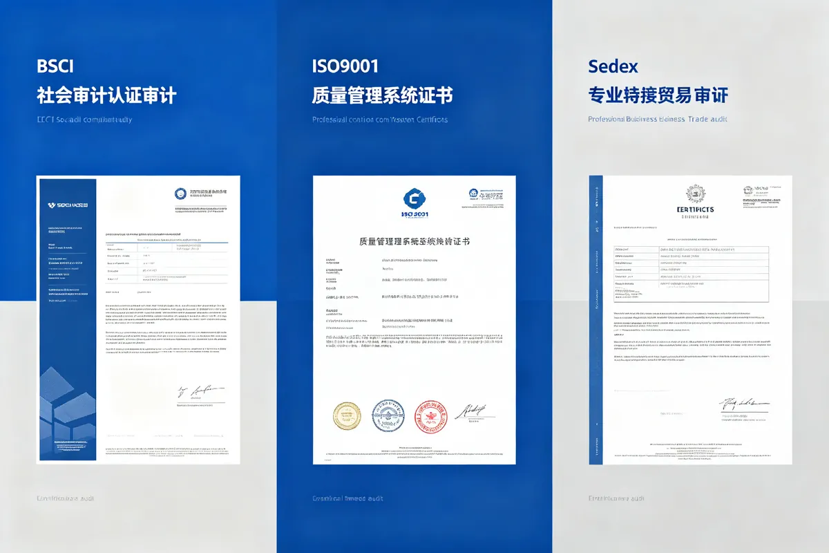 Factory audit certification comparison: BSCI, ISO9001, Sedex