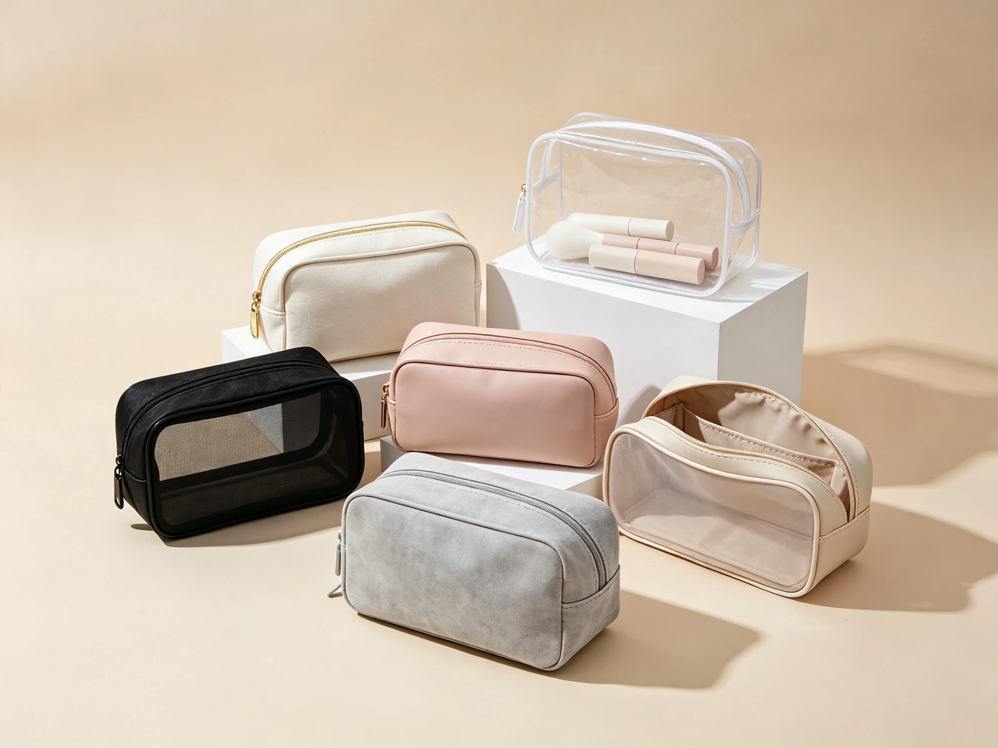 Custom colorblock cosmetic bag manufacturer travel organizer