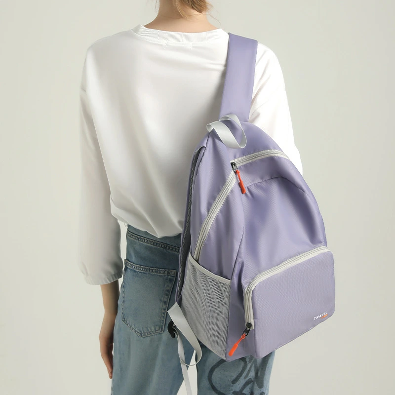 Rear view showing ergonomic padded shoulder straps and breathable back support for students.
