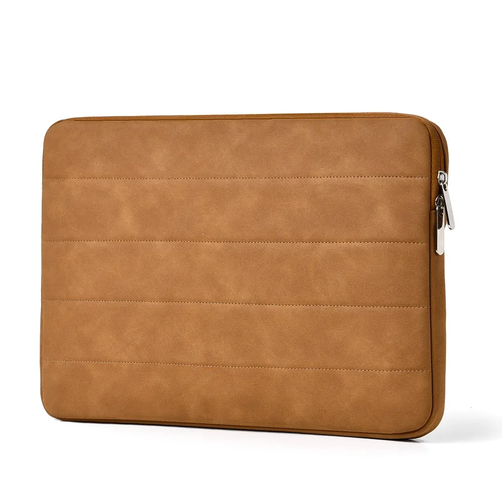 Black quilted laptop sleeve product shot