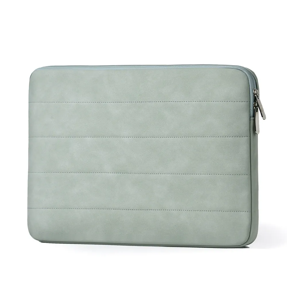 Custom airbag shockproof quilted laptop sleeve in mint
