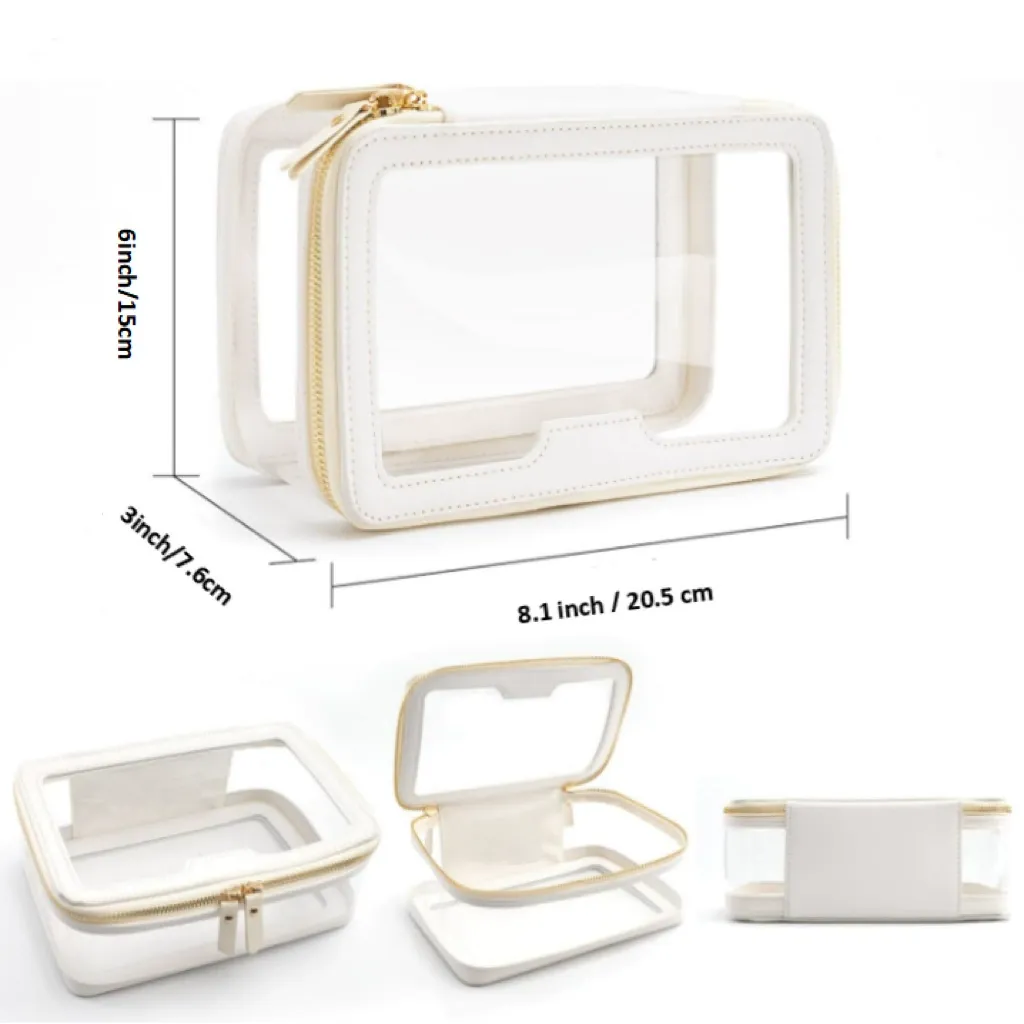 TPU cosmetic bag dimensions and size specifications with measurements