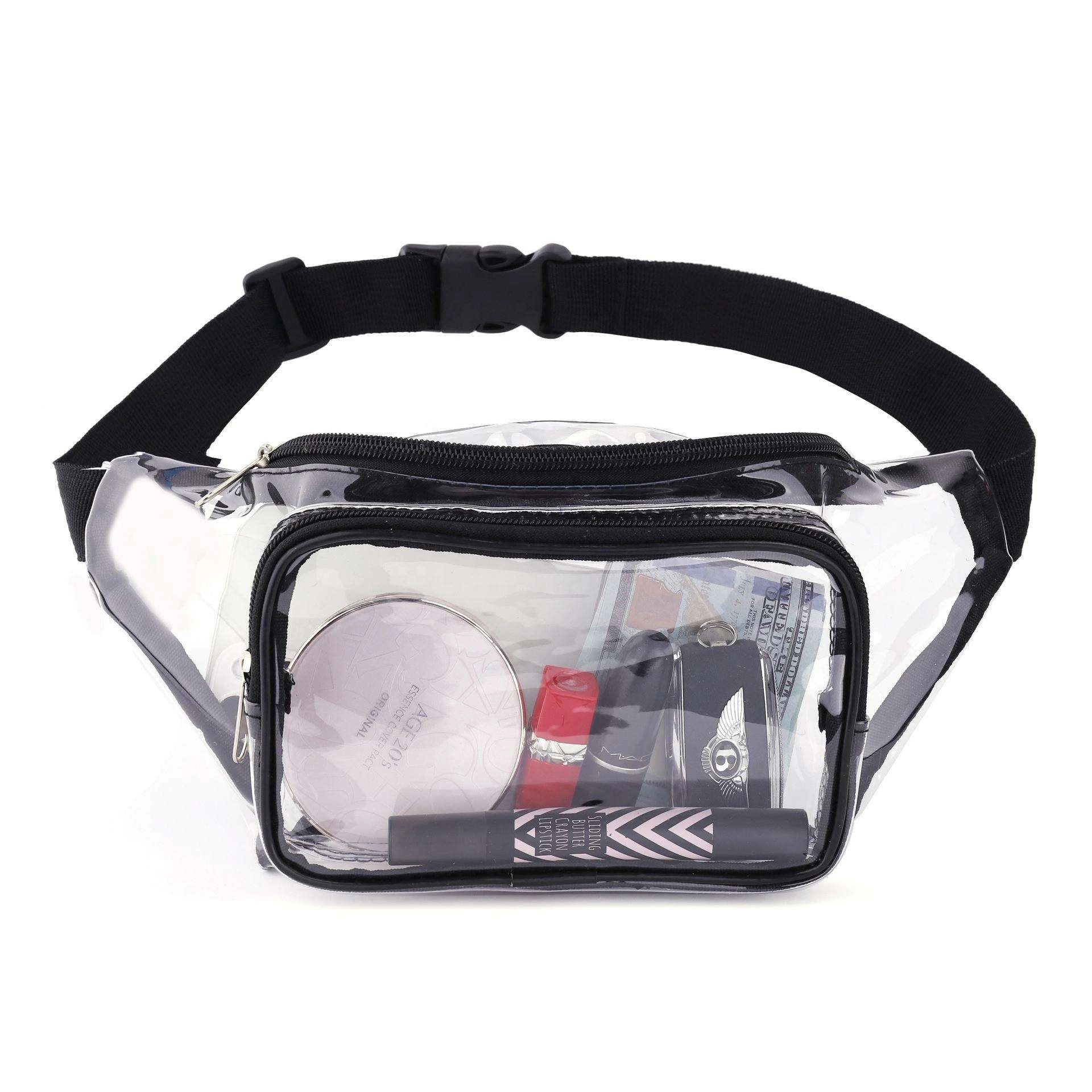 Clear PVC waist bag for stadium events.