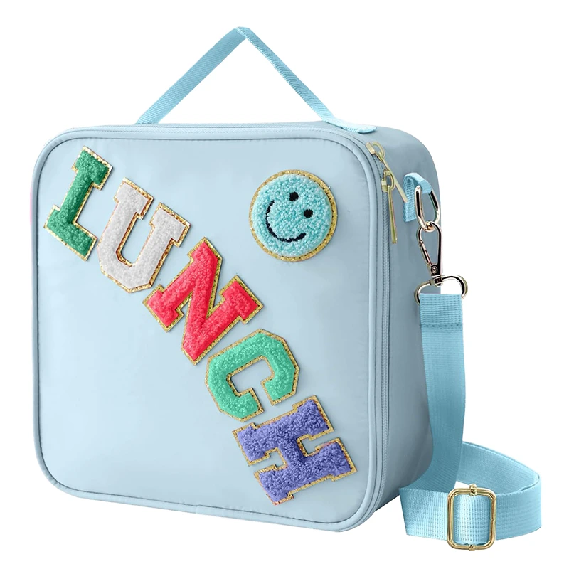 Kids insulated lunch bag with reinforced handle and thermal insulation for school use