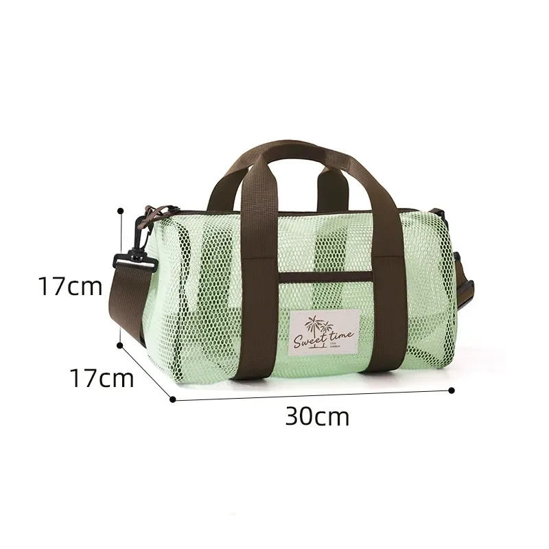 Mesh duffel with detachable shoulder strap