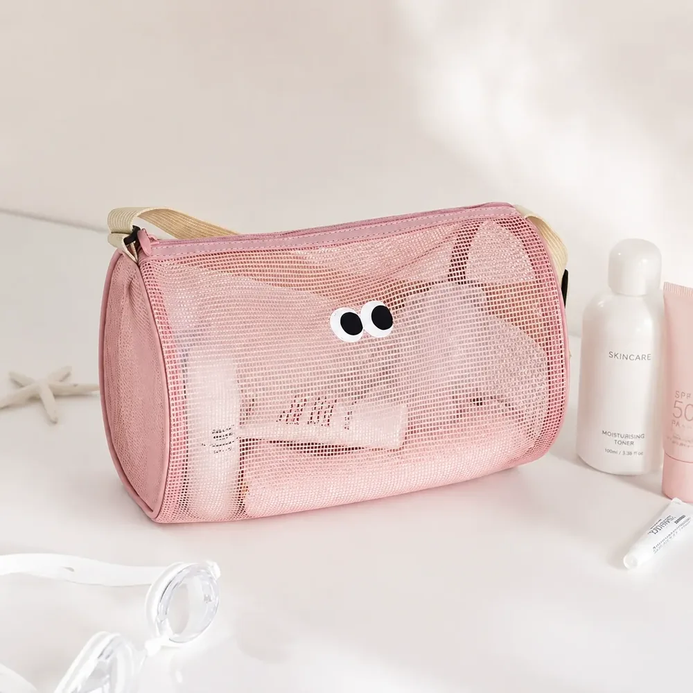 Swim gym duffel in pink mesh