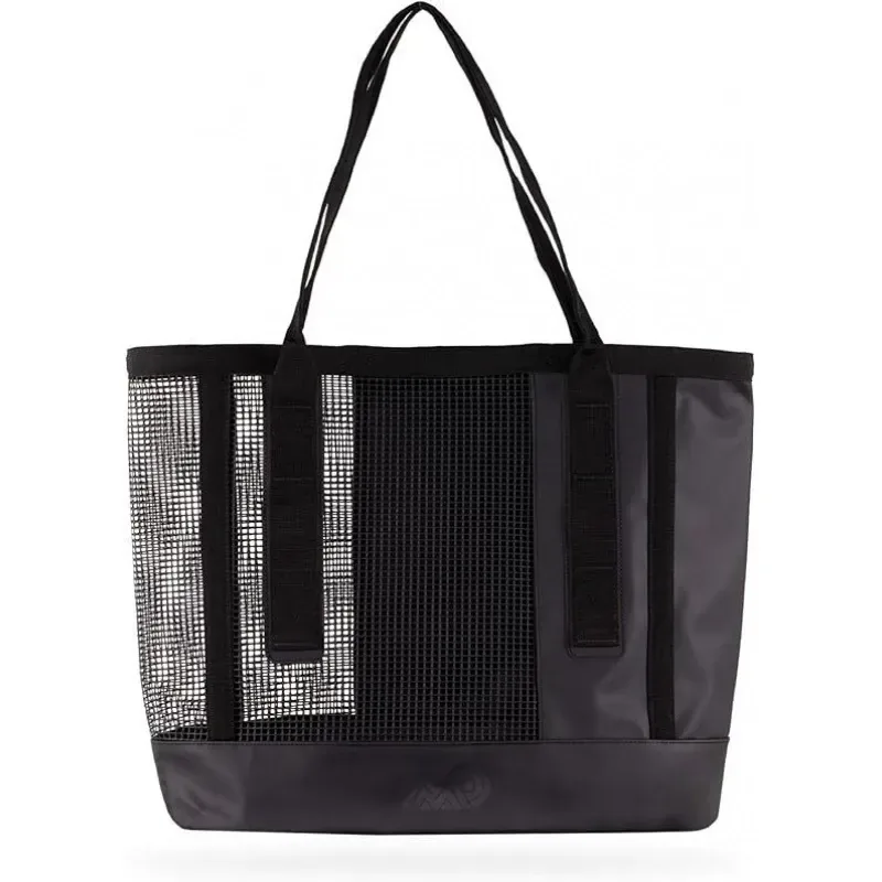 Mesh commuter tote showing oxford base and mesh side panels