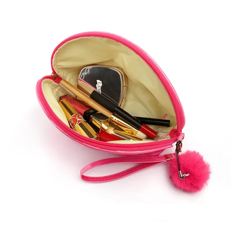Laser half-moon cosmetic bag with hand strap, colorful display