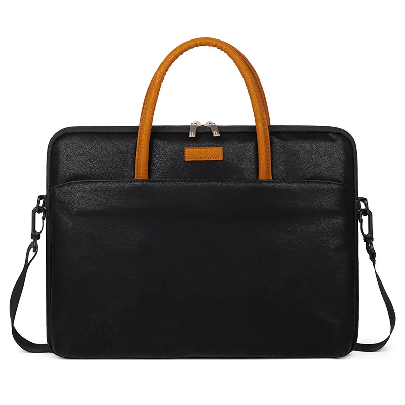 Custom PU business laptop briefcase bag in black