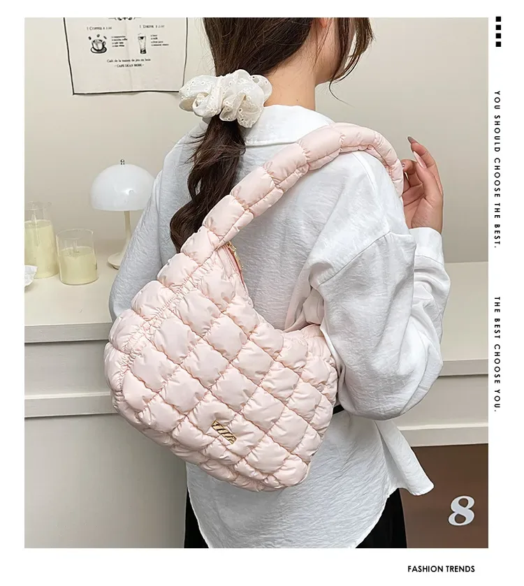 Quilted nylon with puff padding