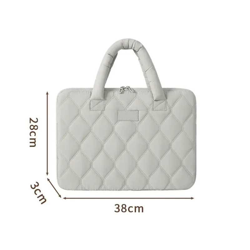 Pink diamond-quilted laptop sleeve