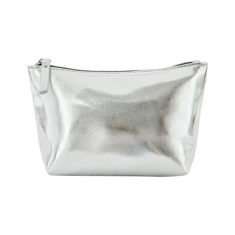 Soft PU leather with metallic silver finish