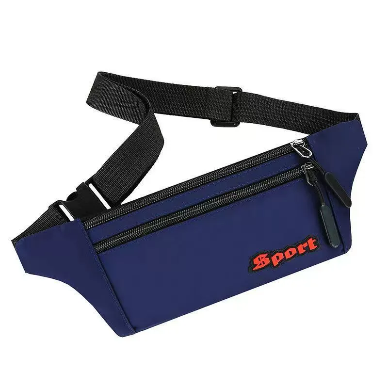 Purple slim sport waist bag showing oxford fabric detail