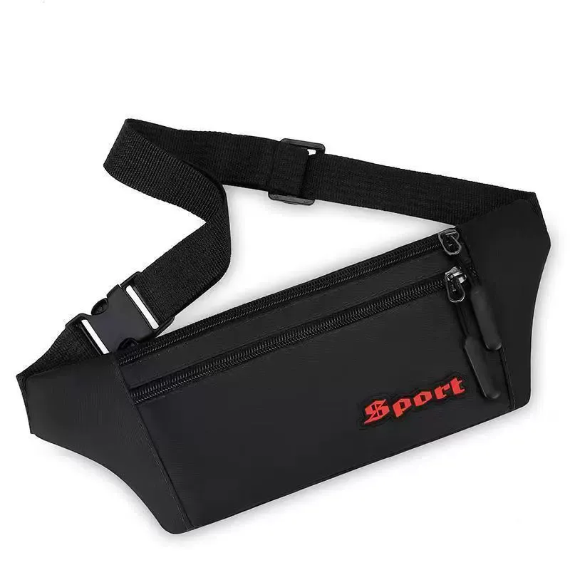Custom slim sport phone waist bag in black