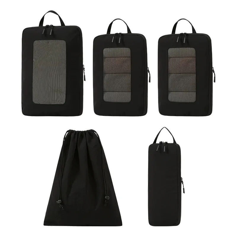 Custom Taslan Mesh Compression Travel Organizer Set view 4