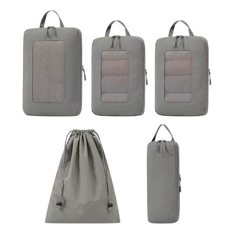 Custom Taslan Mesh Compression Travel Organizer Set view 6