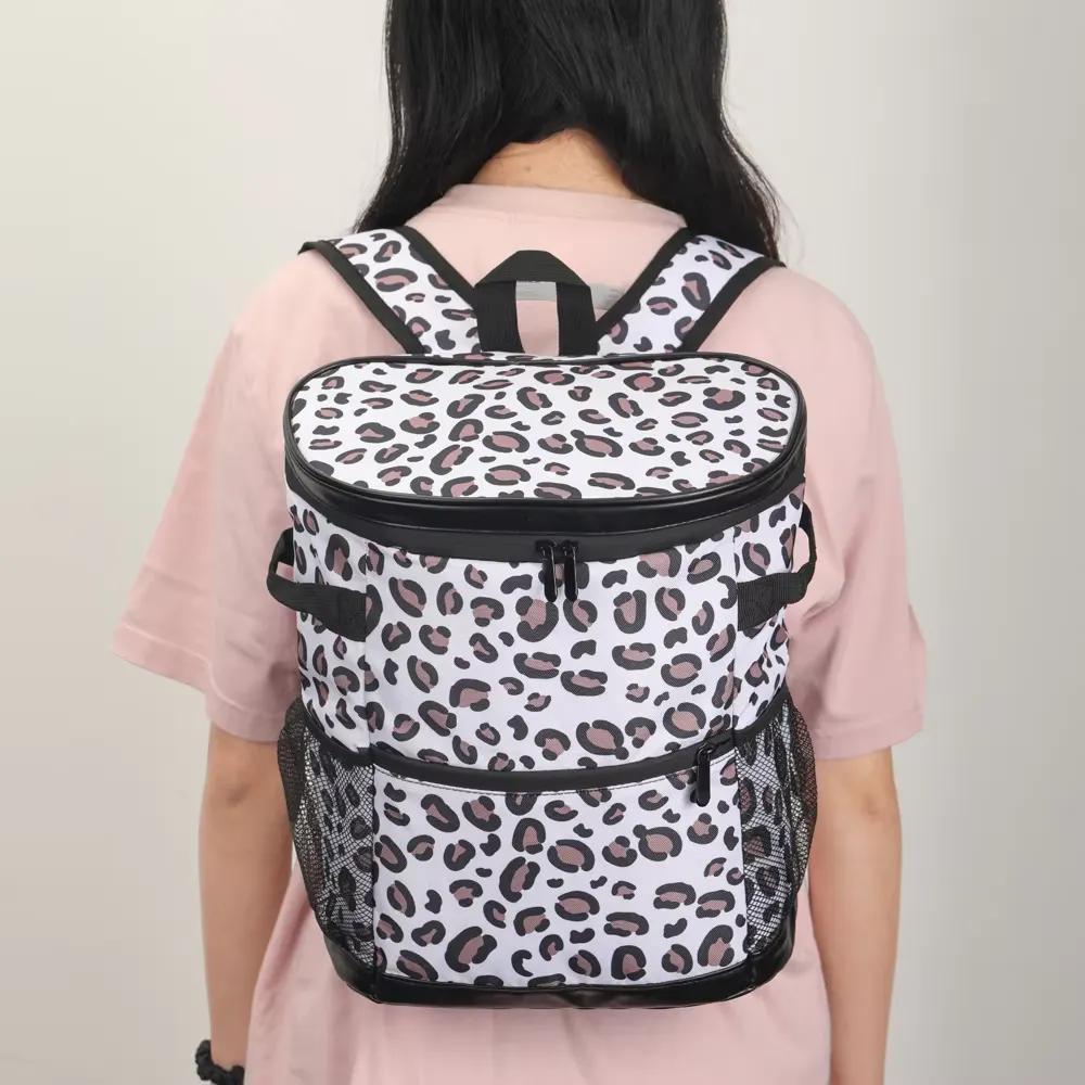 Heavy-duty thermal backpack with multiple compartments for food and beverage storage.