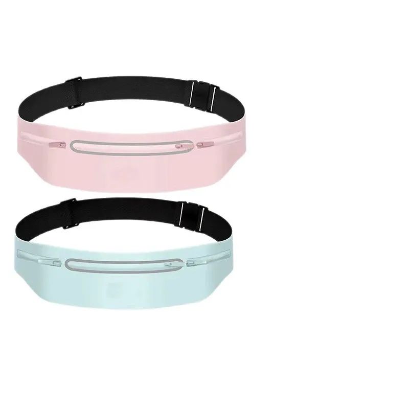 Dark grey and powder pink ultra-slim waist bag color options
