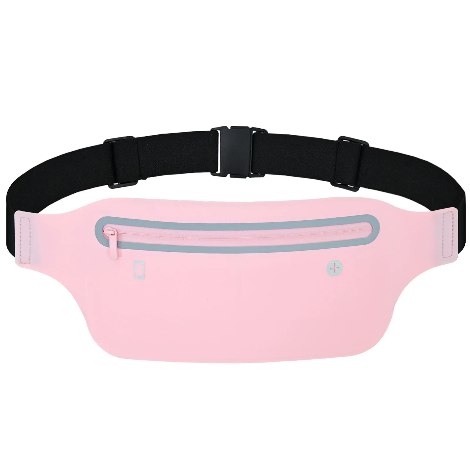 Light purple ultra-slim running waist bag with phone inside