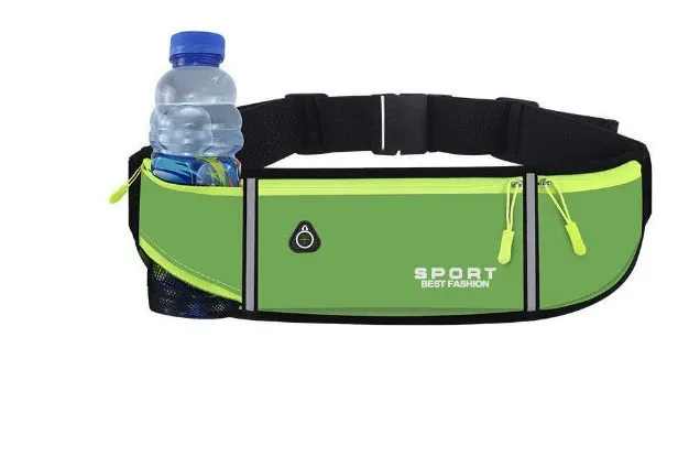 Running waist bag showing oxford fabric and buckle details
