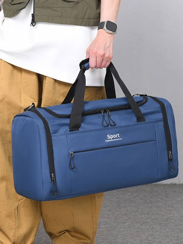 Durable 900D Oxford fitness handbag with reinforced carry handles and metal hardware