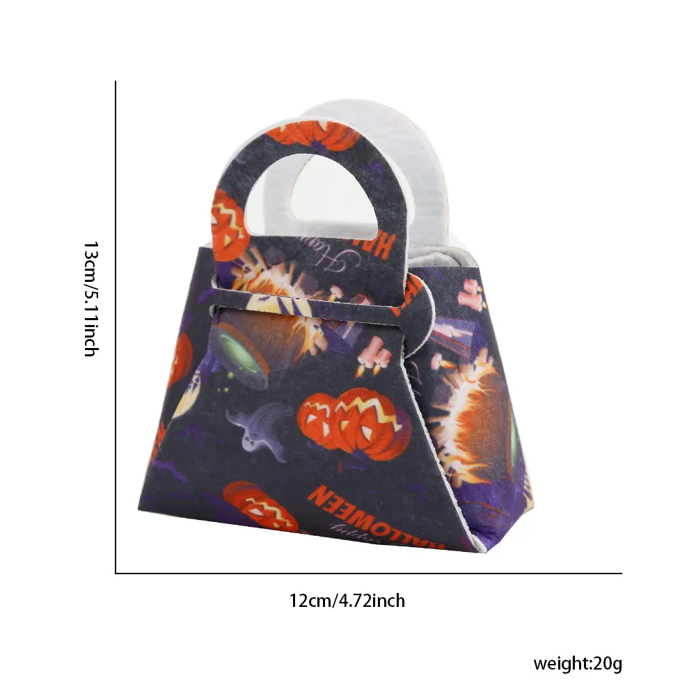 Black felt candy gift bag with Halloween lettering print
