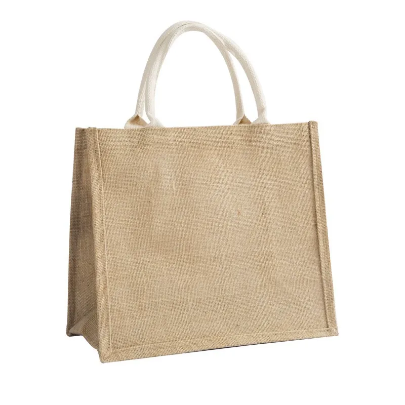 Close-up of 70/30 jute linen blend fabric natural texture
